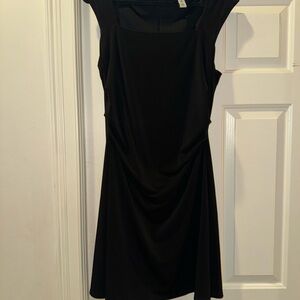 White House Black Market Classic Seath Black Mini Dress with square neck